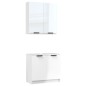 vidaXL Set muebles de baño 2 piezas madera contrachapada blanco brillo vidaXL Set muebles de baño 2 piezas madera contrachapada blanco brillo