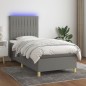 vidaXL Cama box spring colchón y luces LED tela gris oscuro 80x200 cm vidaXL Cama box spring colchón y luces LED tela gris oscuro 80x200 cm
