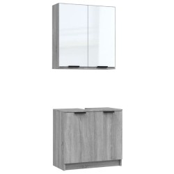 vidaXL Set de muebles de baño 2 pzas madera de ingeniería gris sonoma