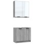 vidaXL Set de muebles de baño 2 pzas madera de ingeniería gris sonoma