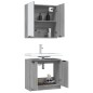 vidaXL Set de muebles de baño 2 pzas madera de ingeniería gris sonoma
