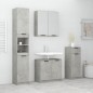 vidaXL Set muebles de baño 4 piezas madera contrachapada gris hormigón
