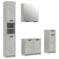 vidaXL Set muebles de baño 4 piezas madera contrachapada gris hormigón