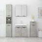 vidaXL Set muebles de baño 4 piezas madera contrachapada gris hormigón