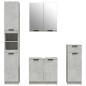 vidaXL Set muebles de baño 4 piezas madera contrachapada gris hormigón