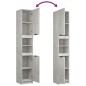 vidaXL Set muebles de baño 4 piezas madera contrachapada gris hormigón