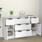 vidaXL Set de aparador 3 piezas madera contrachapada blanco brillante vidaXL Set de aparador 3 piezas madera contrachapada blanco brillante