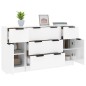 vidaXL Set de aparador 3 piezas madera contrachapada blanco brillante vidaXL Set de aparador 3 piezas madera contrachapada blanco brillante