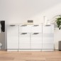 vidaXL Aparadores 3 uds madera contrachapada blanco brillo vidaXL Aparadores 3 uds madera contrachapada blanco brillo