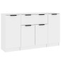 vidaXL Aparadores 3 uds madera contrachapada blanco brillo vidaXL Aparadores 3 uds madera contrachapada blanco brillo