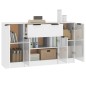 vidaXL Aparadores 3 uds madera contrachapada blanco brillo vidaXL Aparadores 3 uds madera contrachapada blanco brillo