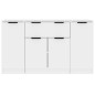 vidaXL Aparadores 3 uds madera contrachapada blanco brillo vidaXL Aparadores 3 uds madera contrachapada blanco brillo