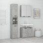 vidaXL Set de muebles baño 3 pzas madera contrachapada gris hormigón