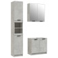 vidaXL Set de muebles baño 3 pzas madera contrachapada gris hormigón
