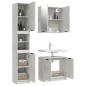 vidaXL Set de muebles baño 3 pzas madera contrachapada gris hormigón