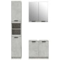 vidaXL Set de muebles baño 3 pzas madera contrachapada gris hormigón