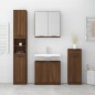 vidaXL Set de muebles de baño 4 pzas madera contrachapada marrón roble