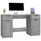 vidaXL Escritorio con armario lateral madera contrachapada gris Sonoma vidaXL Escritorio con armario lateral madera contrachapada gris Sonoma