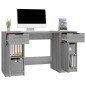vidaXL Escritorio con armario lateral madera contrachapada gris Sonoma vidaXL Escritorio con armario lateral madera contrachapada gris Sonoma
