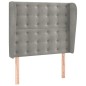 vidaXL Cabecero con orejas de terciopelo gris claro 83x23x118/128 cm