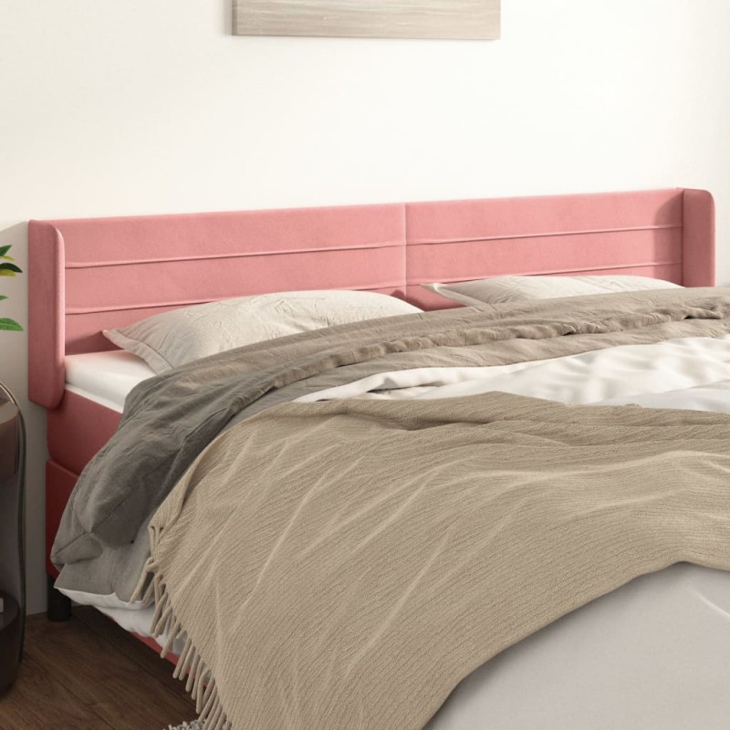 vidaXL Cabecero de terciopelo rosa 183x16x78/88 cm