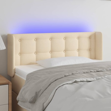 vidaXL Cabecero con LED de tela crema 103x16x78/88 cm