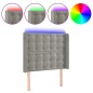 vidaXL Cabecero con LED de terciopelo gris claro 83x16x118/128 cm vidaXL Cabecero con LED de terciopelo gris claro 83x16x118/128 cm