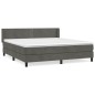 vidaXL Cama box spring con colchón terciopelo gris oscuro 160x200 cm vidaXL Cama box spring con colchón terciopelo gris oscuro 160x200 cm