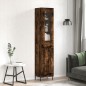 vidaXL Aparador de madera contrachapada roble ahumado 34,5x34x180 cm vidaXL Aparador de madera contrachapada roble ahumado 34,5x34x180 cm