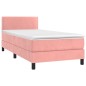 vidaXL Cama box spring colchón y LED terciopelo rosa 100x200 cm vidaXL Cama box spring colchón y LED terciopelo rosa 100x200 cm