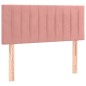 vidaXL Cama box spring colchón y LED terciopelo rosa 100x200 cm