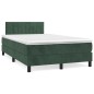 vidaXL Cama box spring con colchón terciopelo verde oscuro 120x200 cm vidaXL Cama box spring con colchón terciopelo verde oscuro 120x200 cm