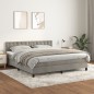 vidaXL Cama box spring con colchón terciopelo gris claro 160x200 cm vidaXL Cama box spring con colchón terciopelo gris claro 160x200 cm