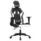 vidaXL Silla gaming cuero sintético negro y blanco vidaXL Silla gaming cuero sintético negro y blanco
