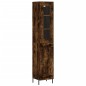 vidaXL Aparador de madera contrachapada roble ahumado 34,5x34x180 cm vidaXL Aparador de madera contrachapada roble ahumado 34,5x34x180 cm