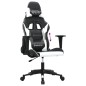 vidaXL Silla gaming cuero sintético negro y blanco vidaXL Silla gaming cuero sintético negro y blanco