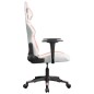 vidaXL Silla gaming cuero sintético blanco y rosa
