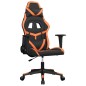 vidaXL Silla gaming cuero sintético negro y naranja vidaXL Silla gaming cuero sintético negro y naranja