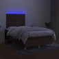 vidaXL Cama box spring con colchón y LED tela marrón oscuro 120x200 cm vidaXL Cama box spring con colchón y LED tela marrón oscuro 120x200 cm