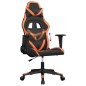 vidaXL Silla gaming cuero sintético negro y naranja vidaXL Silla gaming cuero sintético negro y naranja