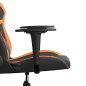 vidaXL Silla gaming cuero sintético negro y naranja vidaXL Silla gaming cuero sintético negro y naranja
