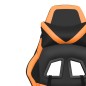 vidaXL Silla gaming cuero sintético negro y naranja vidaXL Silla gaming cuero sintético negro y naranja