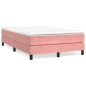 vidaXL Cama box spring con colchón terciopelo rosa 120x200 cm vidaXL Cama box spring con colchón terciopelo rosa 120x200 cm