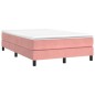 vidaXL Cama box spring con colchón terciopelo rosa 120x200 cm vidaXL Cama box spring con colchón terciopelo rosa 120x200 cm