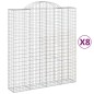 vidaXL Cestas de gaviones 8 uds forma de arco hierro 200x50x220/240 cm
