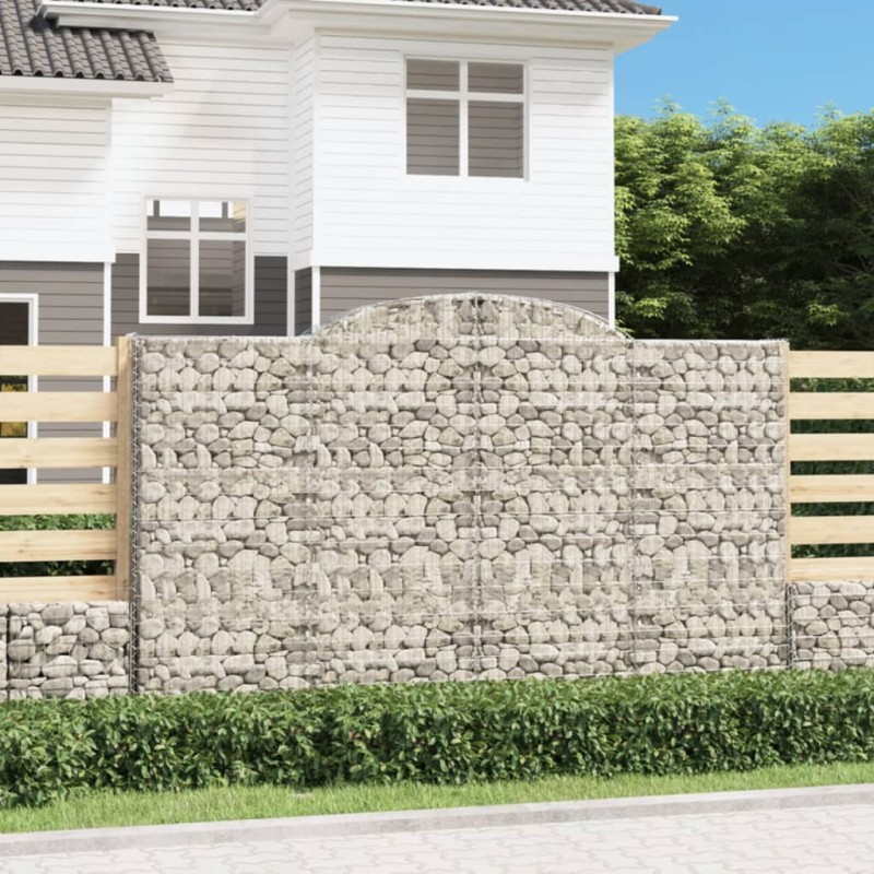 vidaXL Cestas de gaviones 4 uds forma de arco hierro 300x30x180/200 cm vidaXL Cestas de gaviones 4 uds forma de arco hierro 300x30x180/200 cm