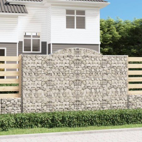 vidaXL Cestas de gaviones 4 uds forma de arco hierro 300x30x180/200 cm