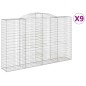 vidaXL Cestas de gaviones 9 uds forma de arco hierro 300x50x180/200 cm vidaXL Cestas de gaviones 9 uds forma de arco hierro 300x50x180/200 cm