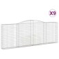 vidaXL Cestas de gaviones 9 uds forma de arco hierro 400x30x140/160 cm vidaXL Cestas de gaviones 9 uds forma de arco hierro 400x30x140/160 cm