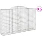 vidaXL Cestas de gaviones 6 uds forma de arco hierro 300x50x180/200 cm vidaXL Cestas de gaviones 6 uds forma de arco hierro 300x50x180/200 cm